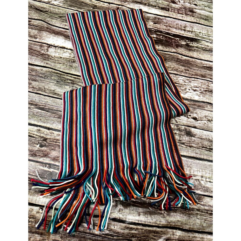 Coldwater Creek Women’s Rectangular Fashion Scarf Multicolor Fringed 11"x74"